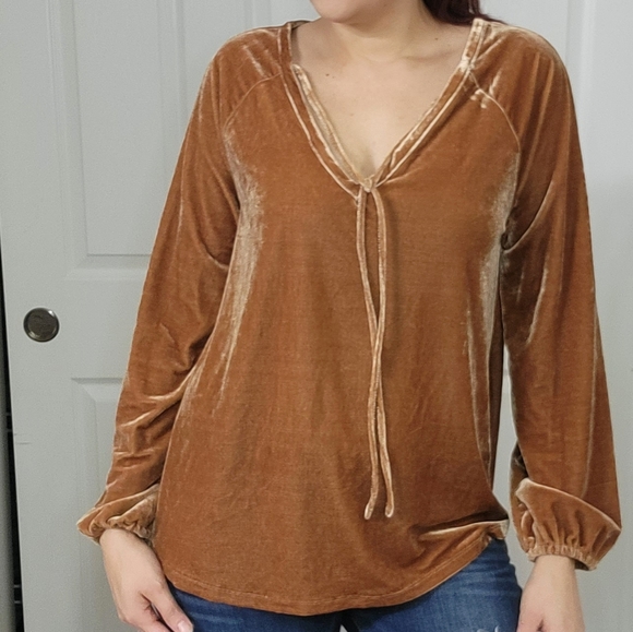 Dylan Long Sleeve Velvet Blouse/ M. - Picture 3 of 15